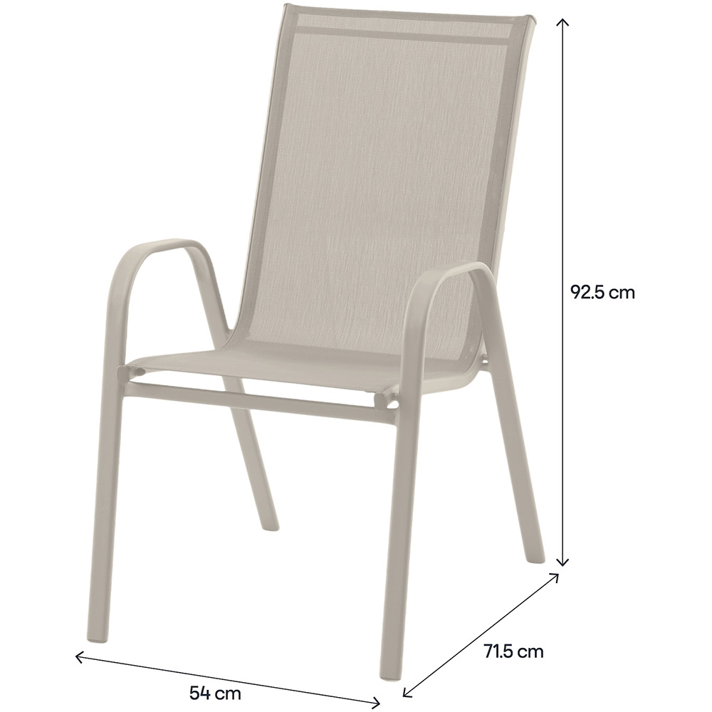 Scaun terasa GOODHOME Brava, 54 x 71.5 x 92.5 cm, sarcina maxima 100 kg, otel si PVC, bej