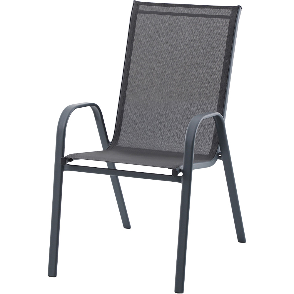 Scaun terasa GOODHOME Brava, 54 x 71.5 x 92.5 cm, sarcina maxima 100 kg, otel si PVC, negru