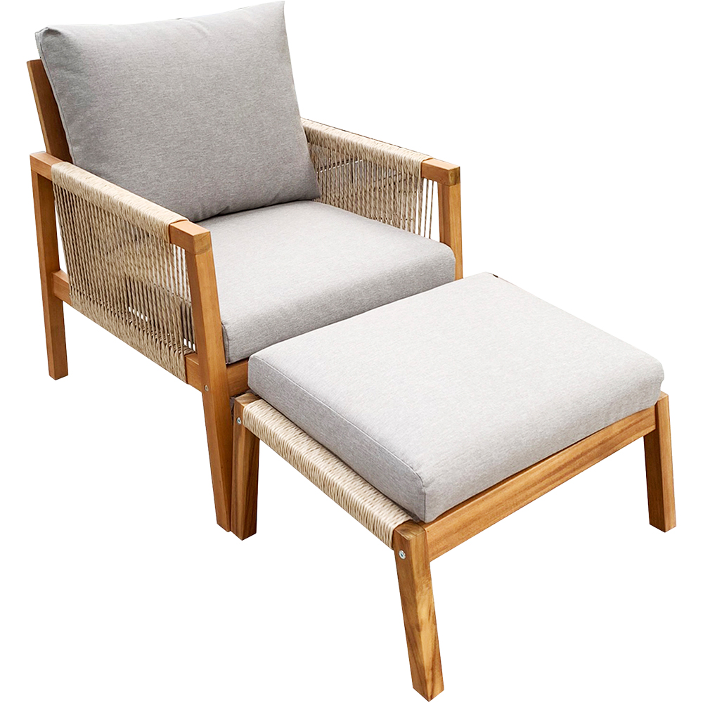 Set mobilier gradina GOODHOME Dalaba, 6 piese, gri