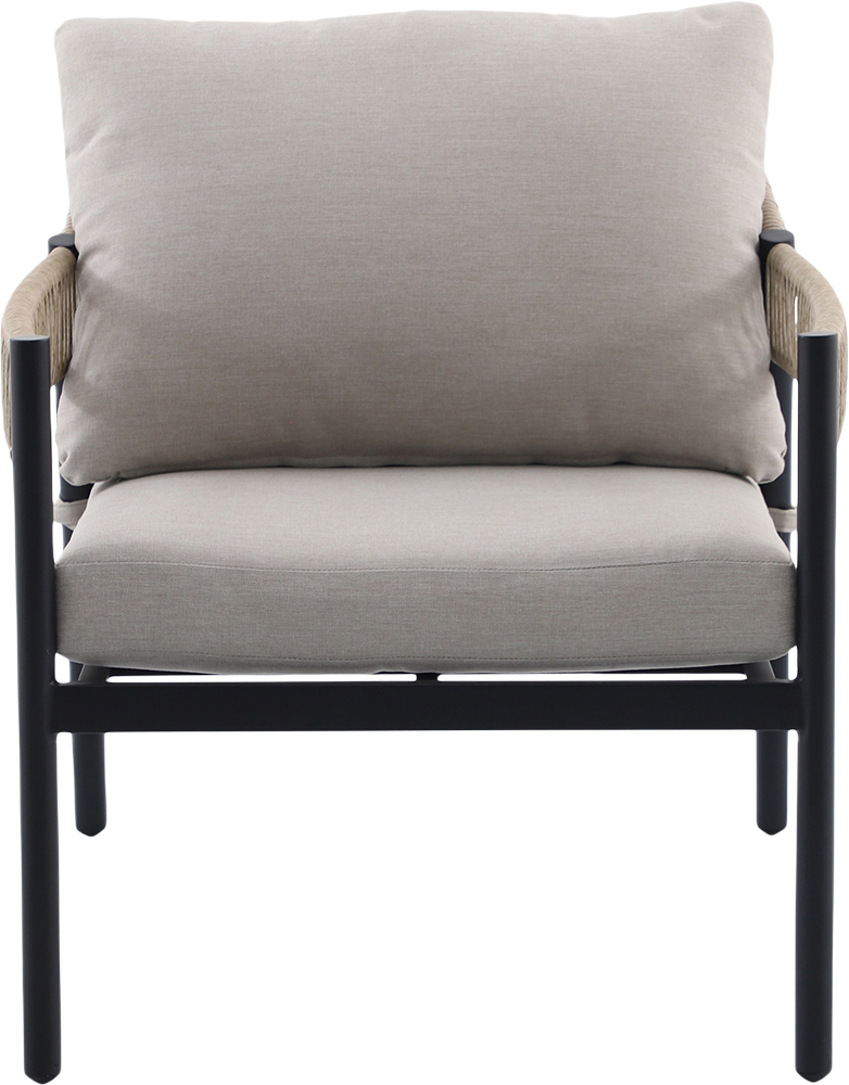 Set mobilier gradina/terasa 3 piese GOODHOME Siliana, perna poliester inclusa, otel, 3 piese, bej