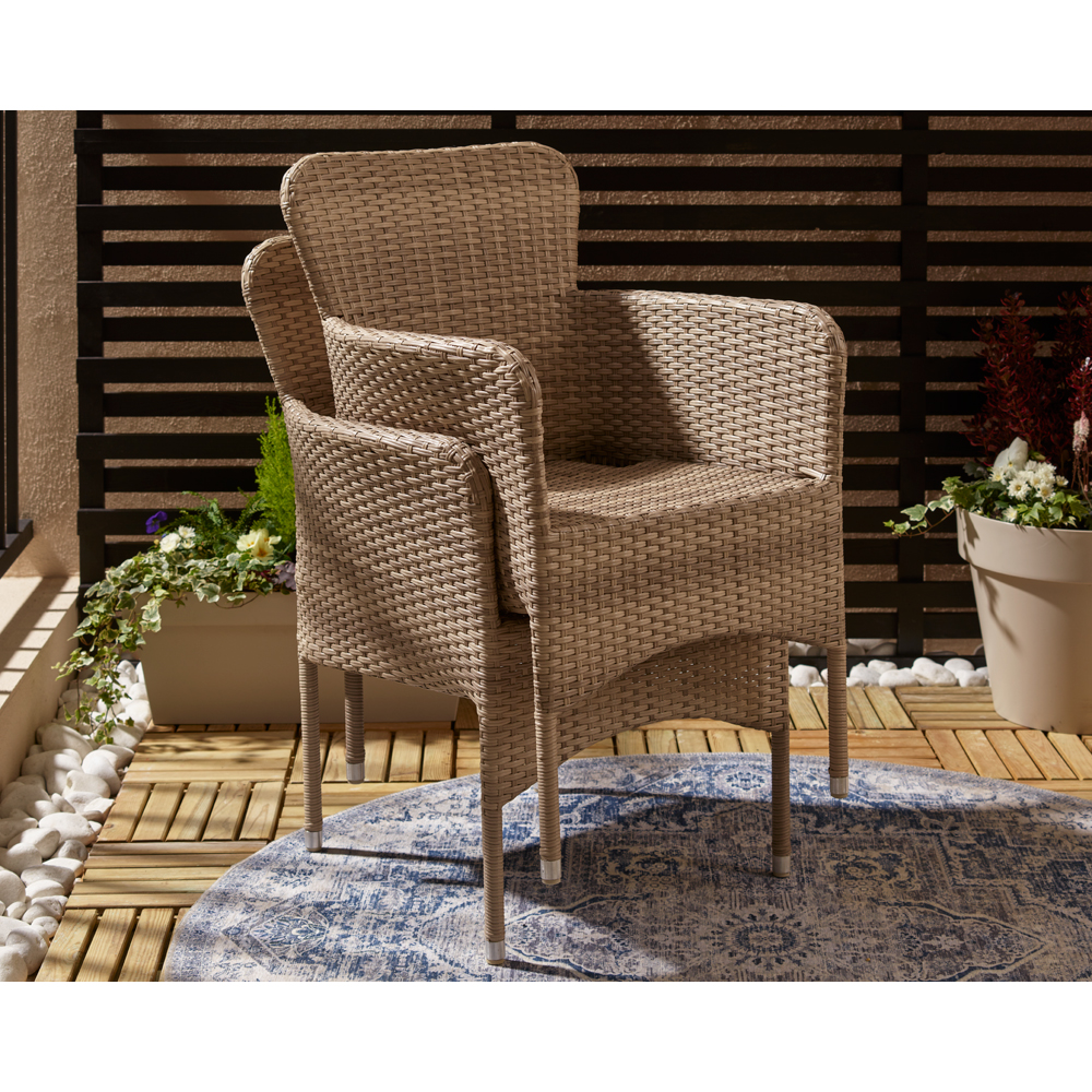 Set mobilier gradina GOODHOME Elos 2, 3 piese, crem