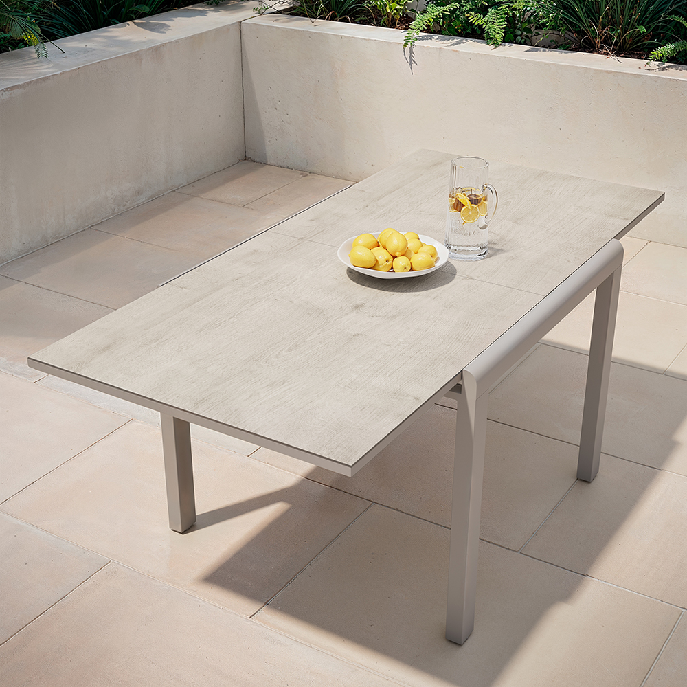 Masa GOODHOME Mallia, 6 locuri, 180 x 90 x 75cm, alb
