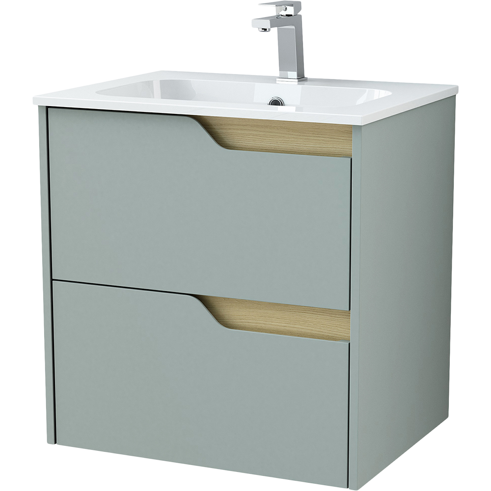 Baza pentru lavoar, 60 x 59 x 45 cm, PAL si MDF, verde
