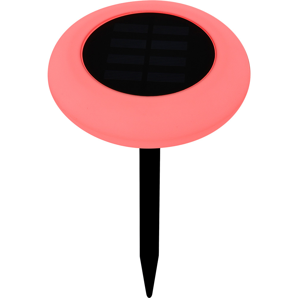 Lampa solara LED RGB, plastic, negru