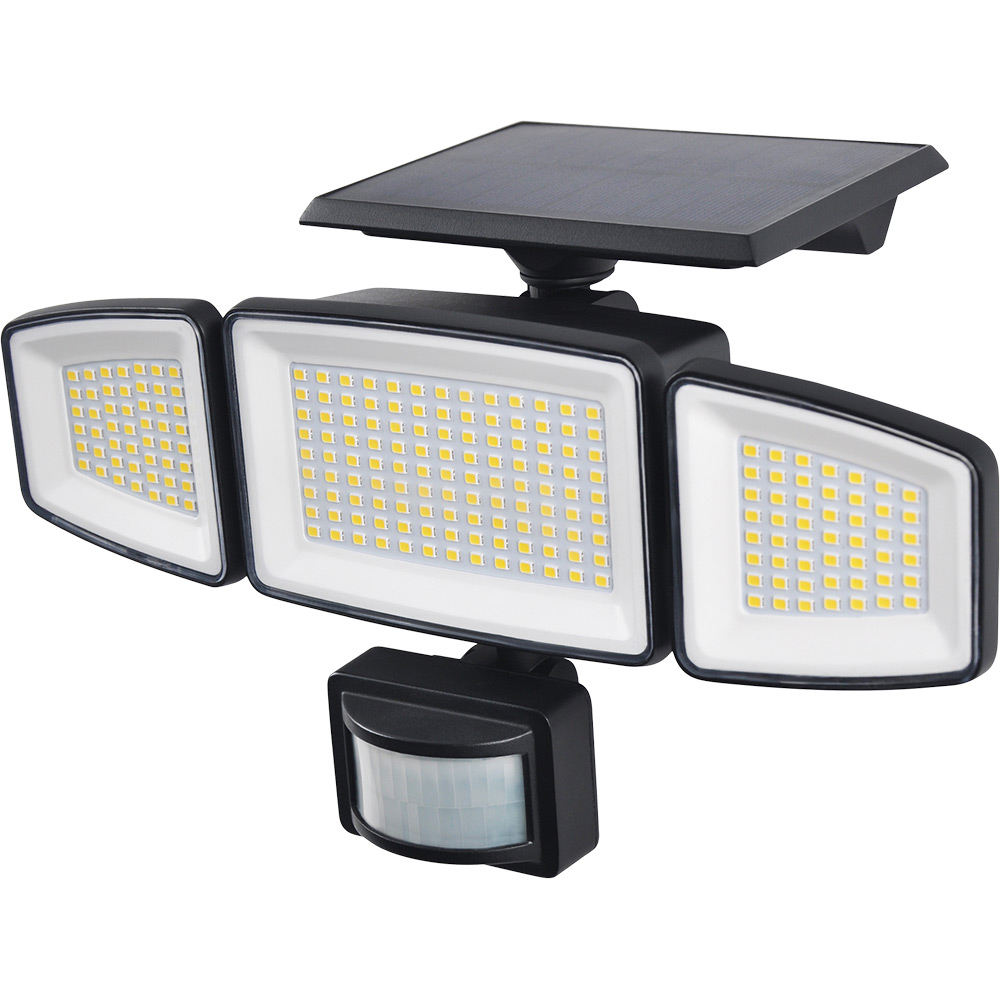 Proiector solar cu senzor, 4 W, 800lm, 5000K, IP54, plastic, negru