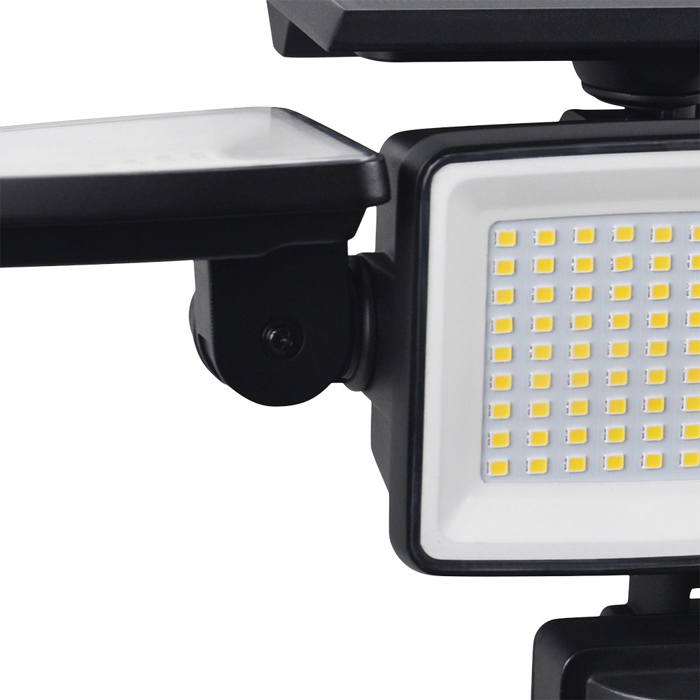 Proiector solar cu senzor, 4 W, 800lm, 5000K, IP54, plastic, negru