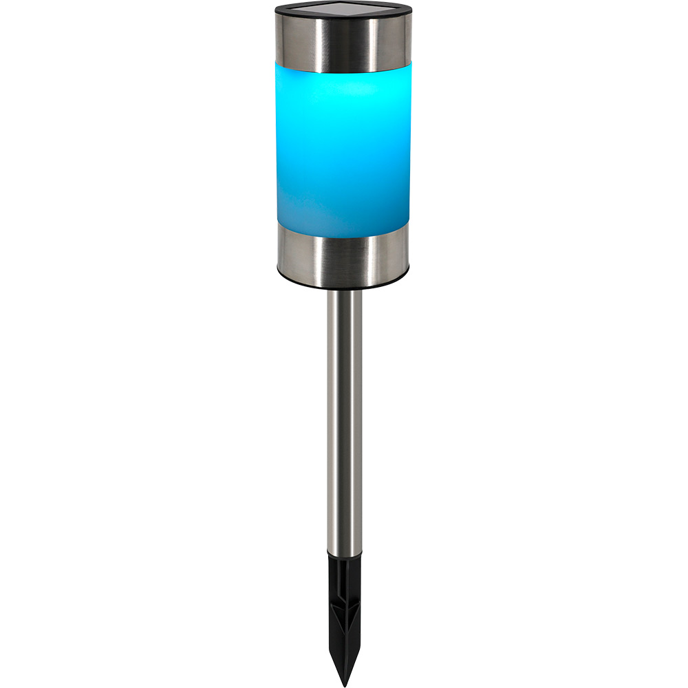 Lampa solara LED RGB, 0.02W, 1 lm, IP44, otel si plastic, argintiu