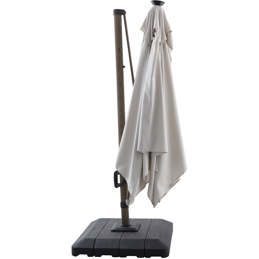 Umbrela de exterior GOODHOME Corby, LED, 3 x 3m, alb