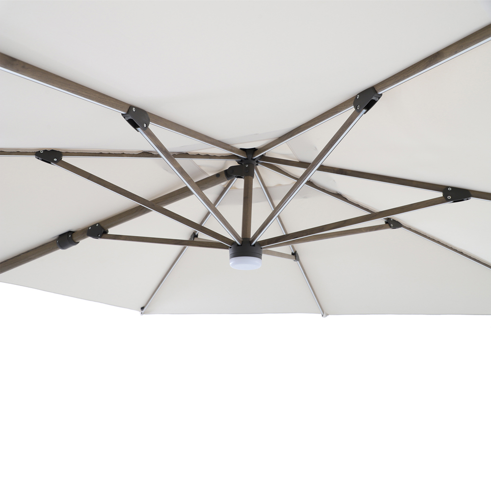 Umbrela de exterior GOODHOME Corby, LED, 3 x 3m, alb