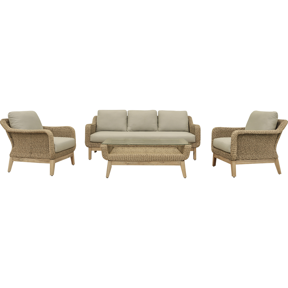 Set mobilier gradina GOODHOME Calora, 4 piese, crem