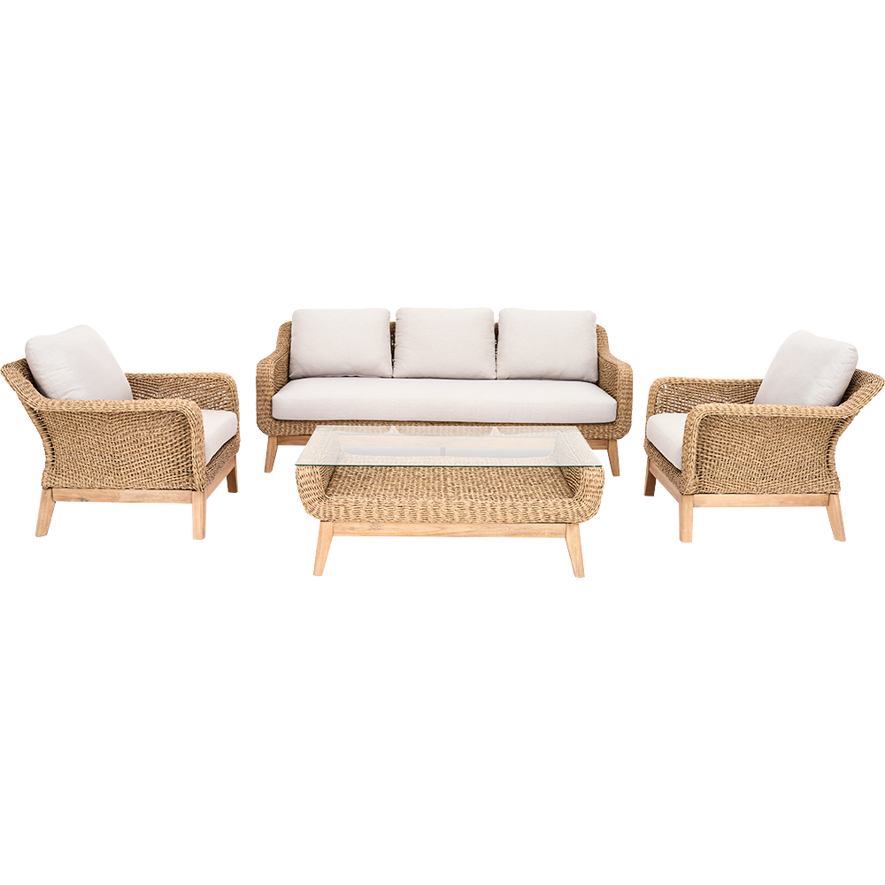 Set mobilier gradina GOODHOME Calora, 4 piese, crem