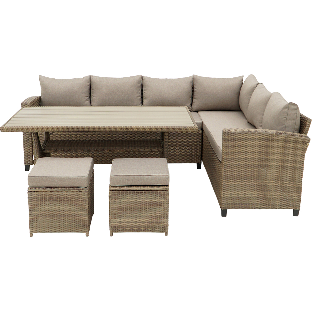 Set mobilier gradina GOODHOME Solari, 5 piese, crem