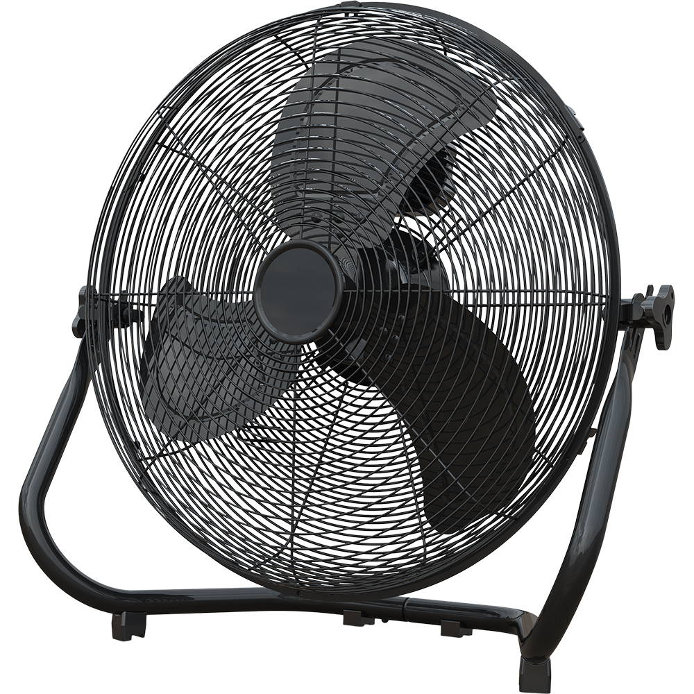 Ventilator industrial de podea, 3 trepte viteza, 45cm, 120W, negru