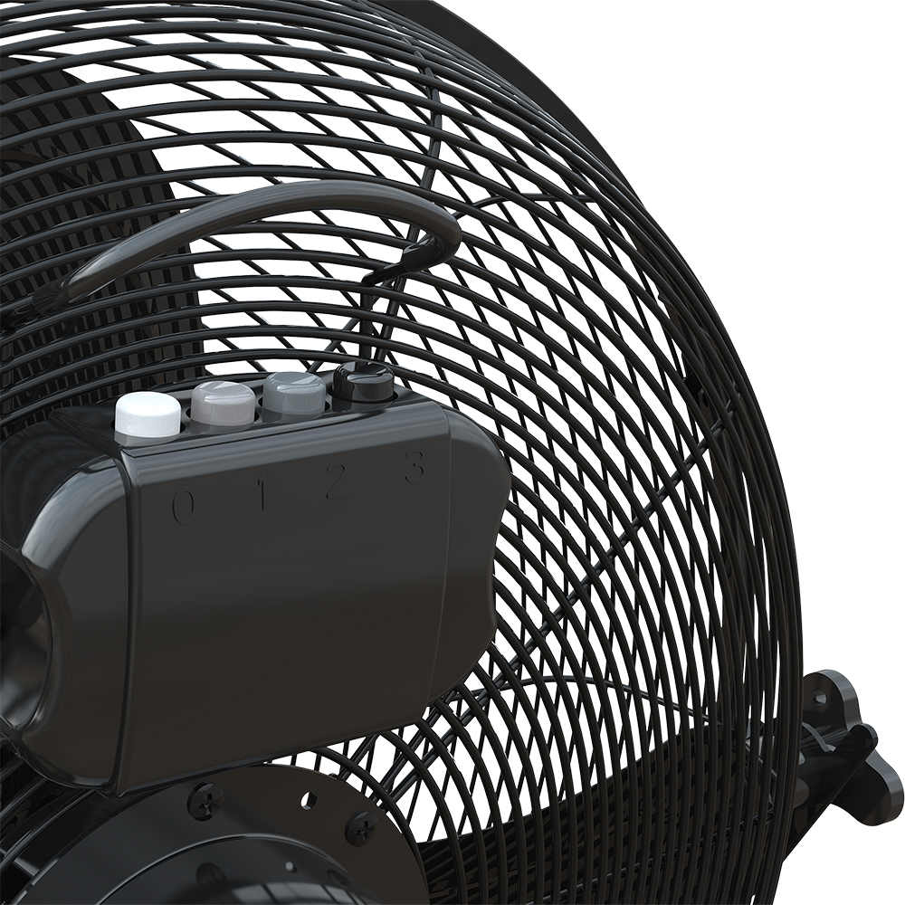 Ventilator industrial de podea, 3 trepte viteza, 45cm, 120W, negru