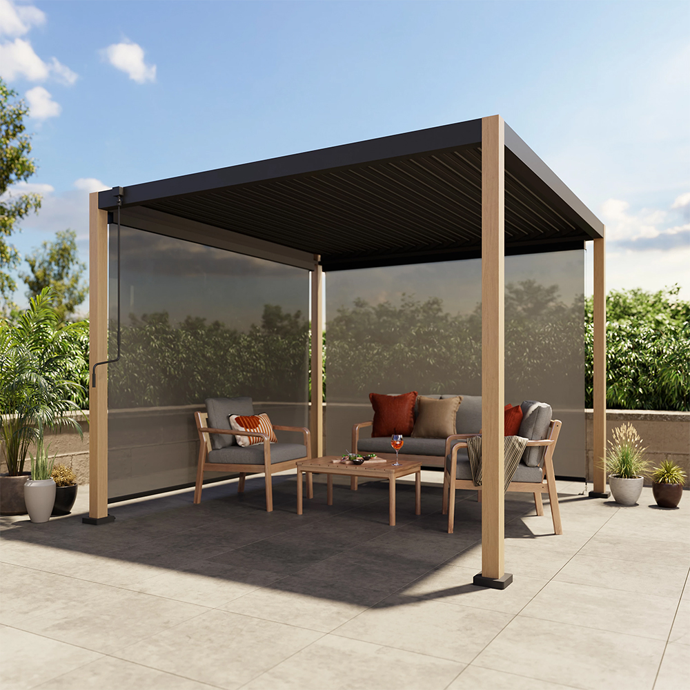 Jaluzea retractabila KLIKSTROM Cucino, pentru pergola Tehuano si Breva, 270 x 230 cm, gri