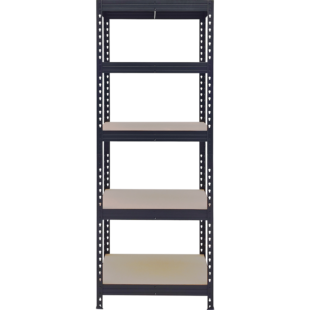 Raft atelier GOODHOME Rivet, metal, 67.5 x 40 x 180 cm, 150 kg/polita, negru