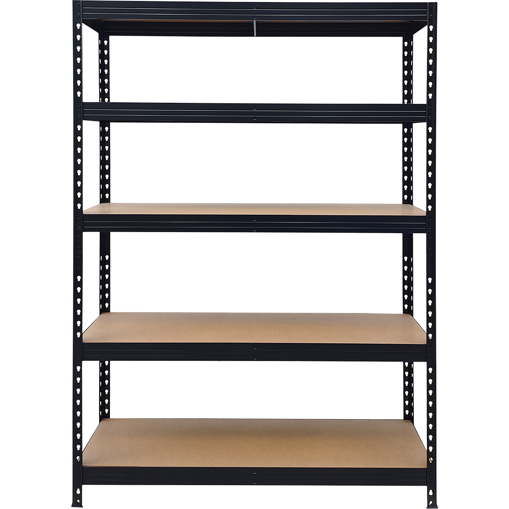 Raft atelier GOODHOME Rivet, metal, 128 x 40 x 180 cm, 300 kg/polita, negru