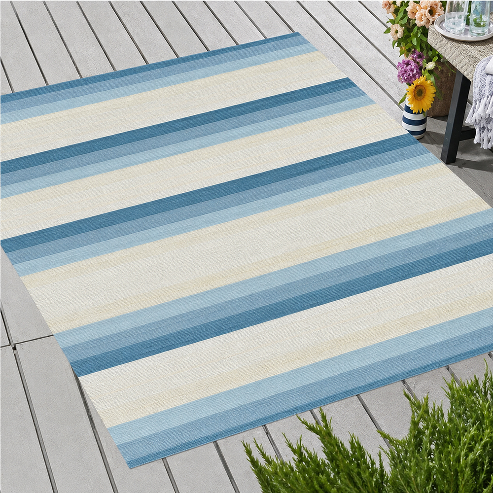 Covor exterior GOODHOME, 120x170 cm, polipropilena, albastru