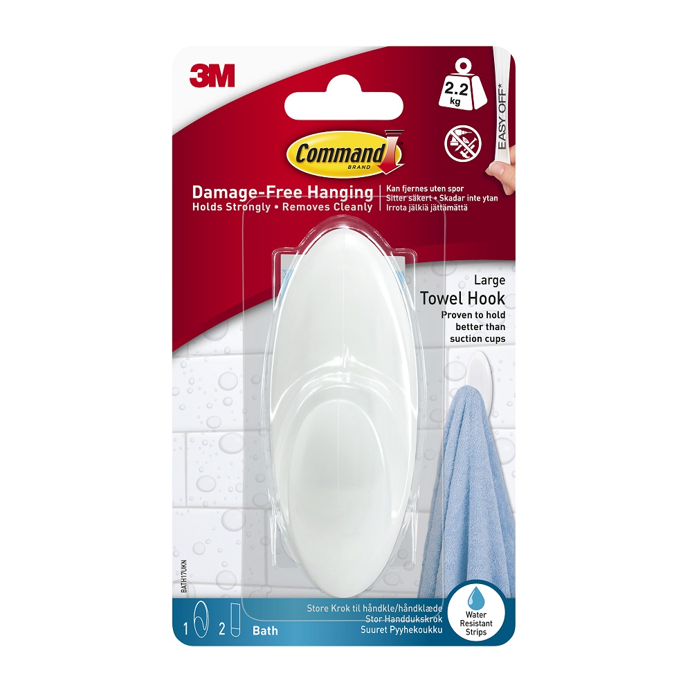 Agatatoare baie COMMAND Large BATH17, alb