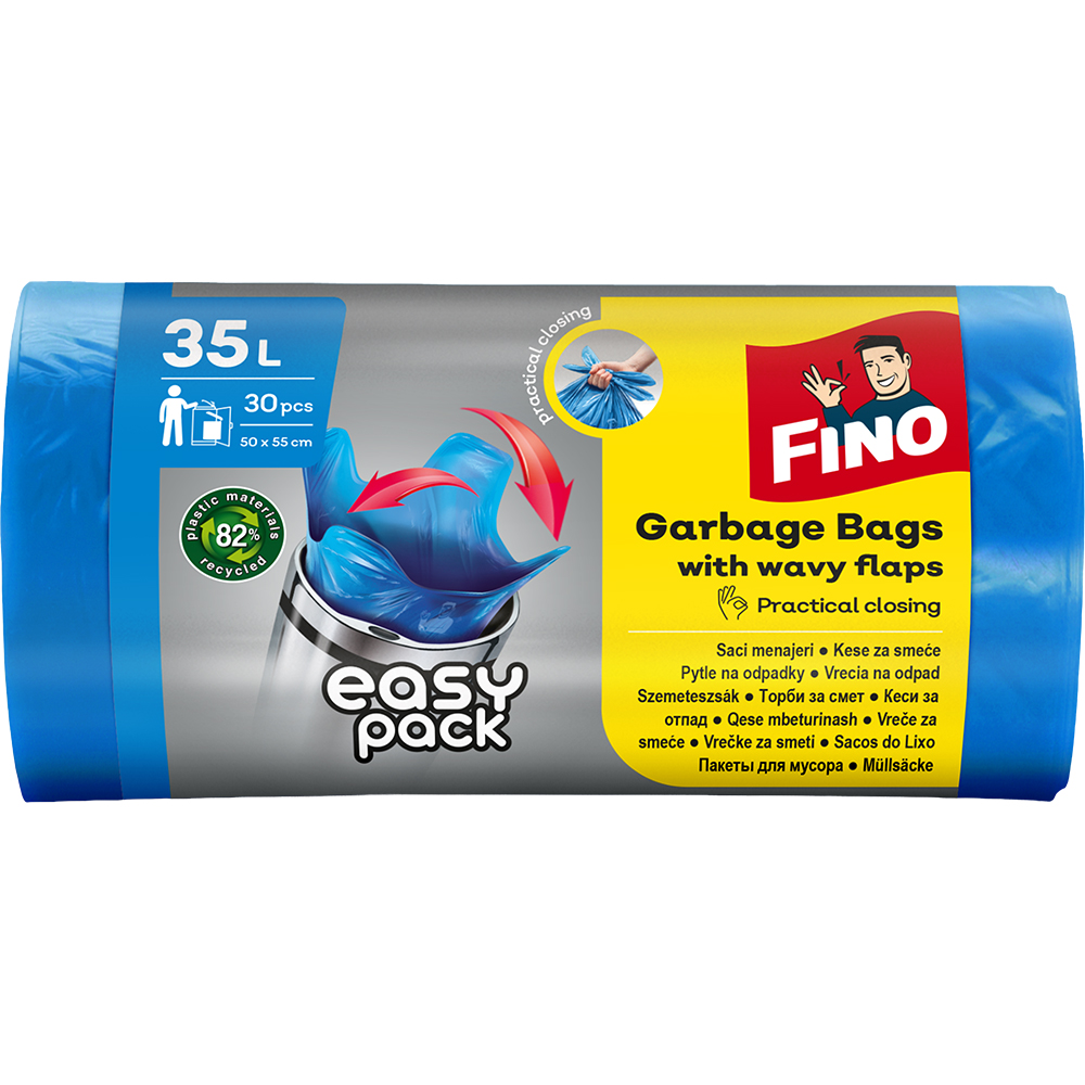 Saci menajeri FINO Easy Pack, 30 bucati, 35 l, albastru