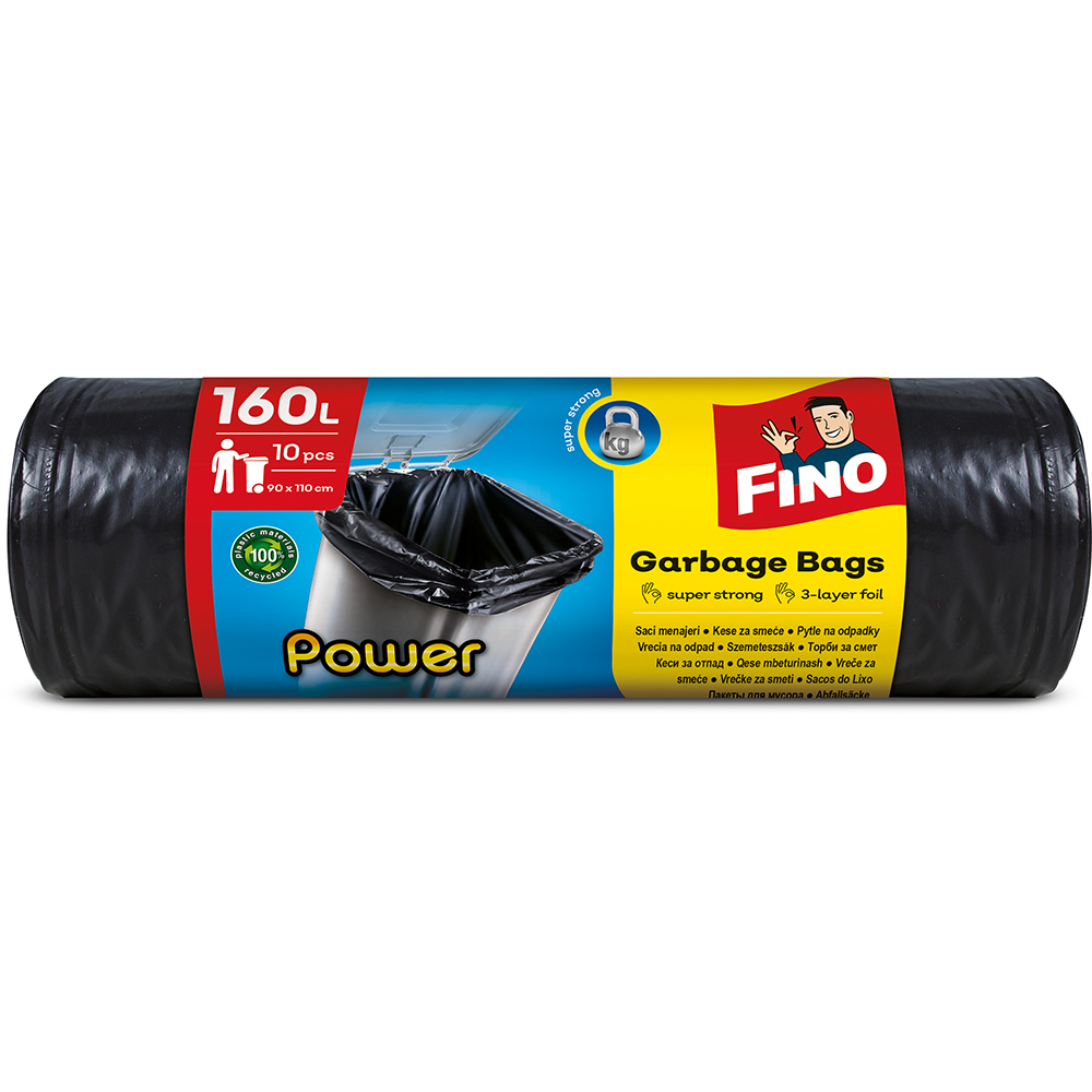 Saci menajeri FINO Power, 10 bucati, 160 l, negru