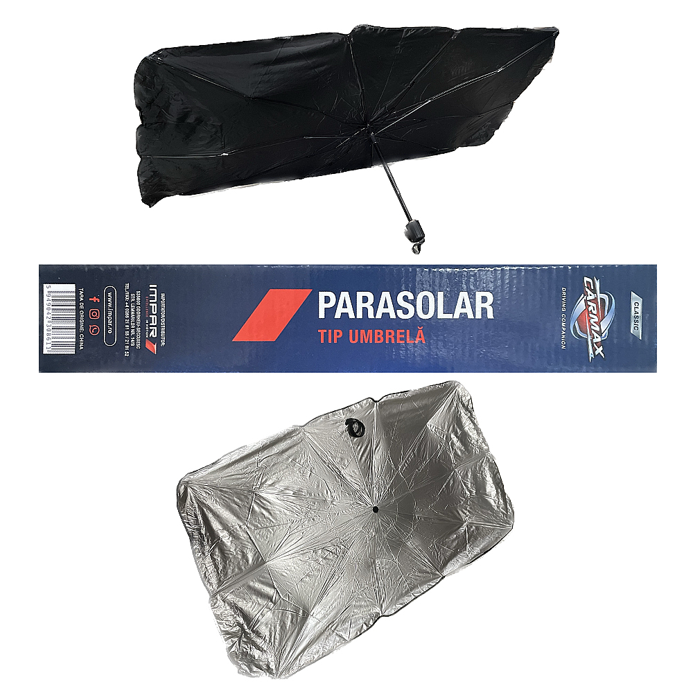 Parasolar auto umbrela CARMAX 52273, 123 x 80cm, argintiu