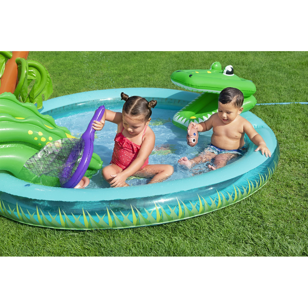 Centru de joaca gonflabil BESTWAY, 2 ani+, 224 x 181 x 72 cm, 210L, tematica crocodil