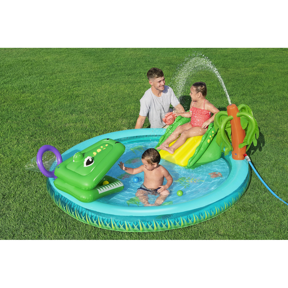 Centru de joaca gonflabil BESTWAY, 2 ani+, 224 x 181 x 72 cm, 210L, tematica crocodil