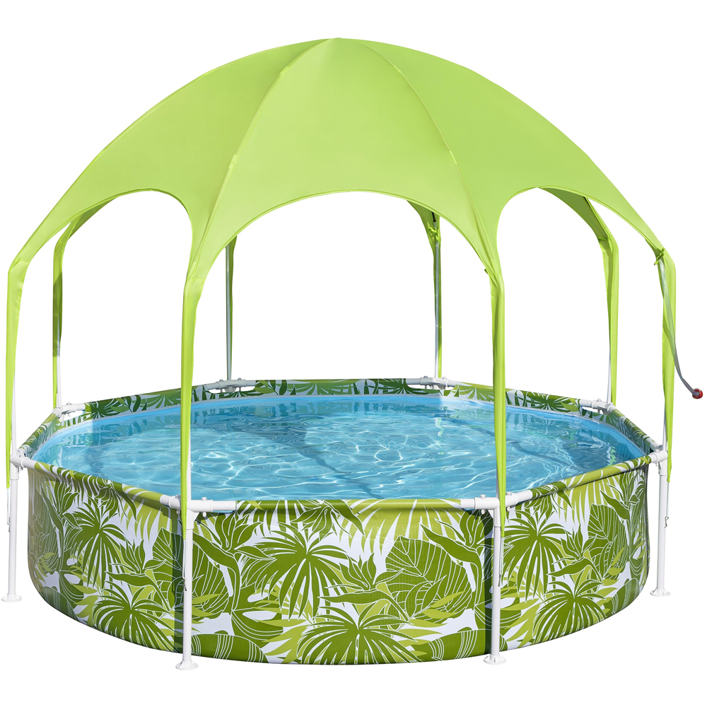 Piscina cu cadru metalic si acoperis BESTWAY Steel Pro, rotunda, 244 x 51 cm, 1688L