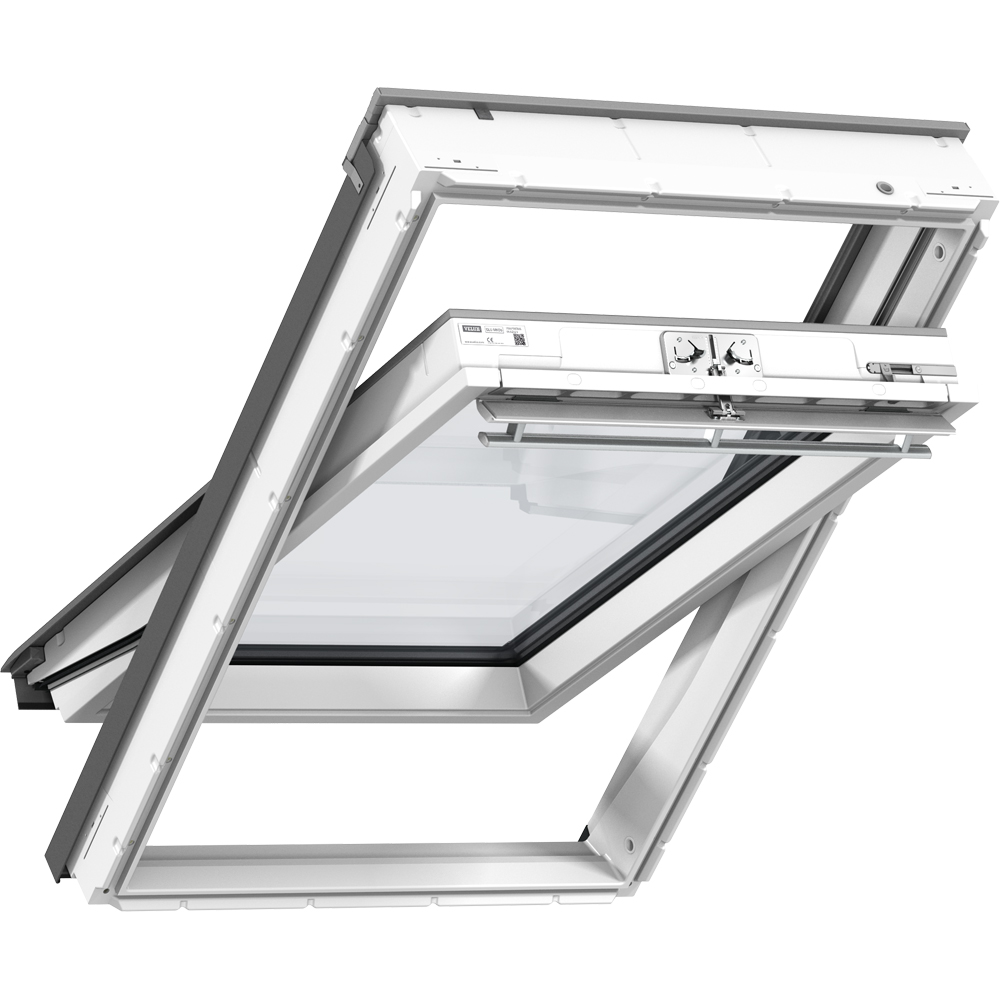 Fereastra mansarda VELUX Basic GLU CK02 0085Z, lemn, operare de sus, 55 x 78 cm, alb
