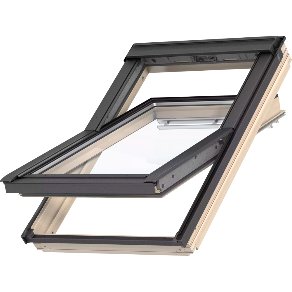 Fereastra mansarda VELUX Basic GZL MK08, lemn, operare de sus, 78 x 140 cm, gri antracit