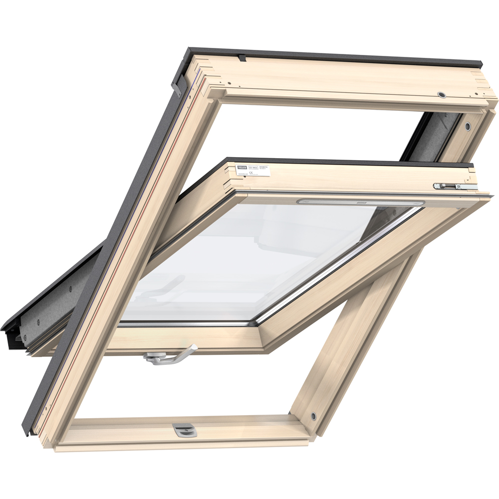 Fereastra mansarda VELUX Basic GZL MK10 1051B, lemn, operare de jos, 78 x 160 cm, natur