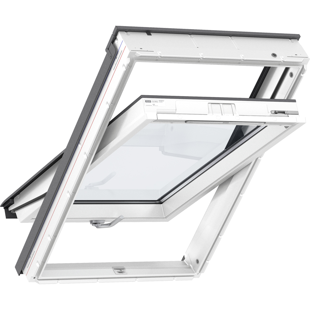 Fereastra mansarda VELUX Basic GLU PK08 0051B, lemn, operare de jos, 94 x 140 cm, alb