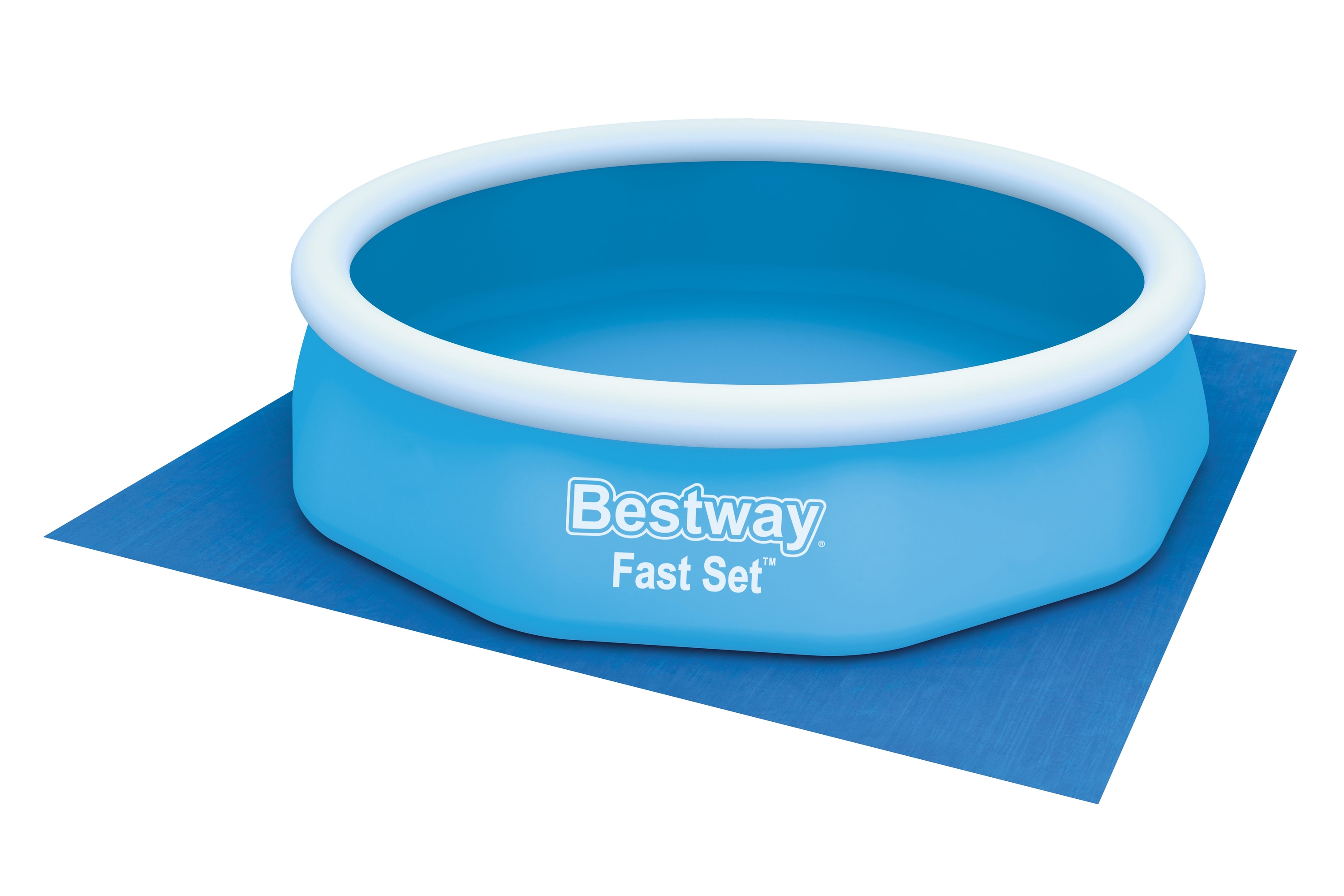 Folie protectie sol pentru piscina BESTWAY, diametru maxim 305 cm, 335x335 cm, albastru