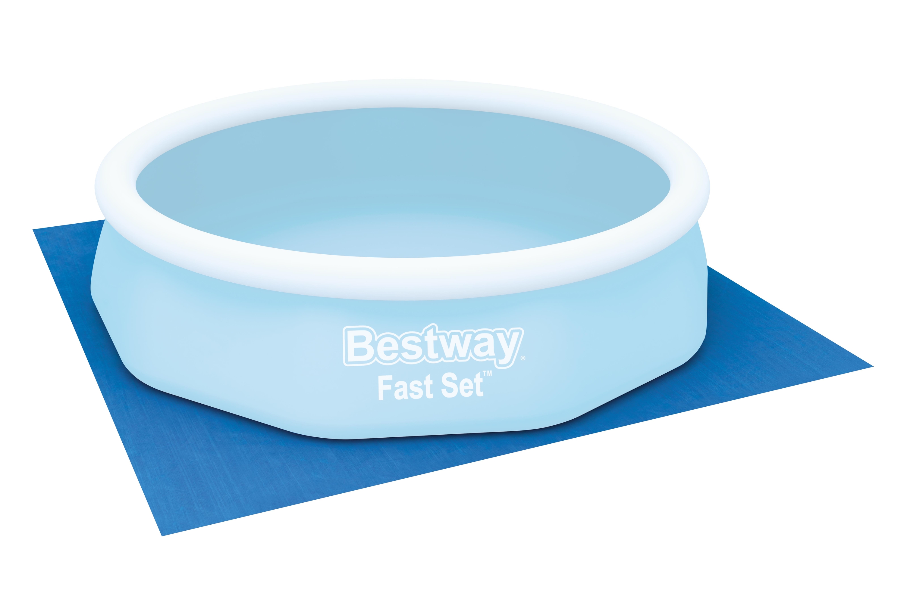 Folie protectie sol pentru piscina BESTWAY, diametru maxim 305 cm, 335x335 cm, albastru