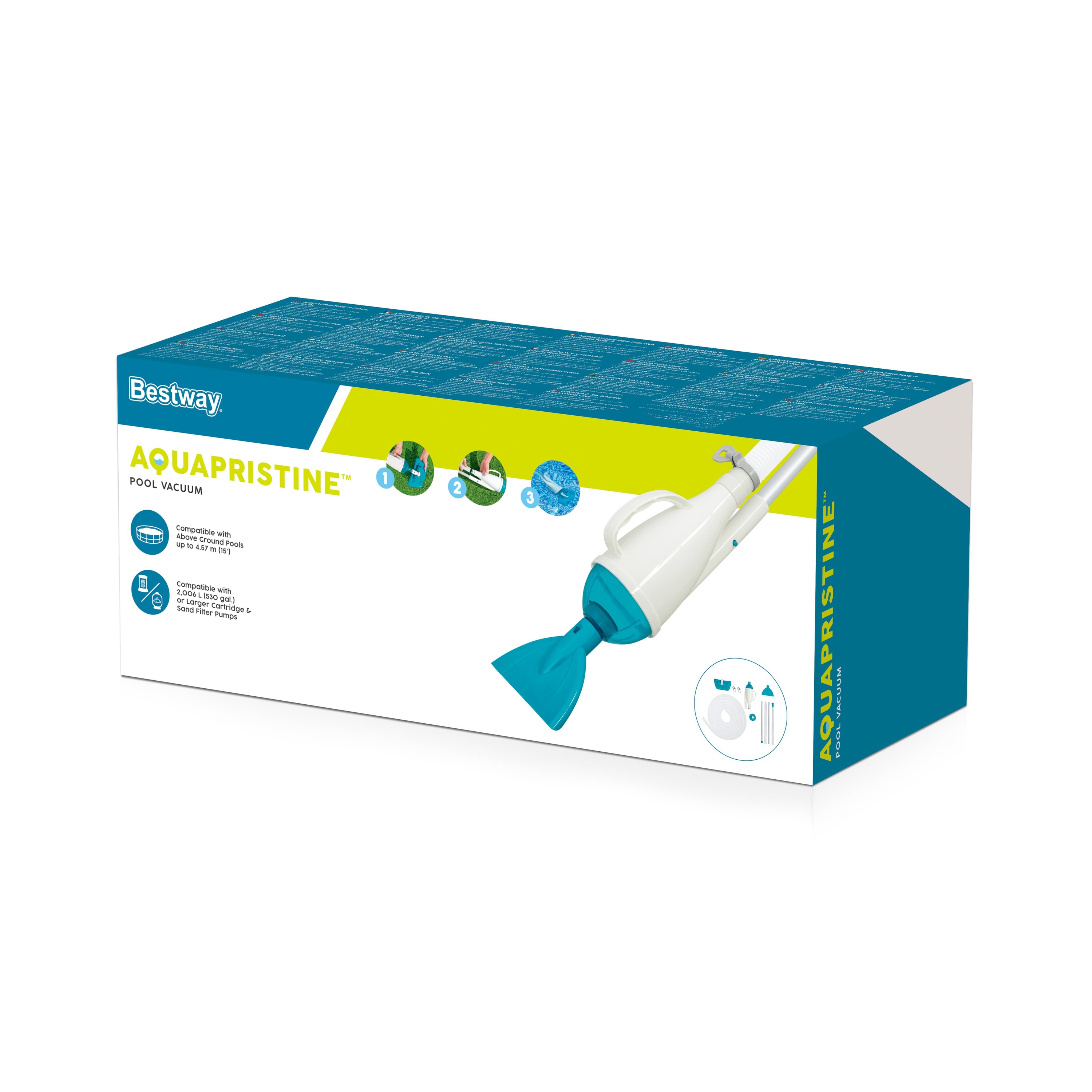 Curatator de piscine cu pompa BESTWAY AquaPristine, pentru piscine de pana la 457 cm, 2006 l/h, 32 mm