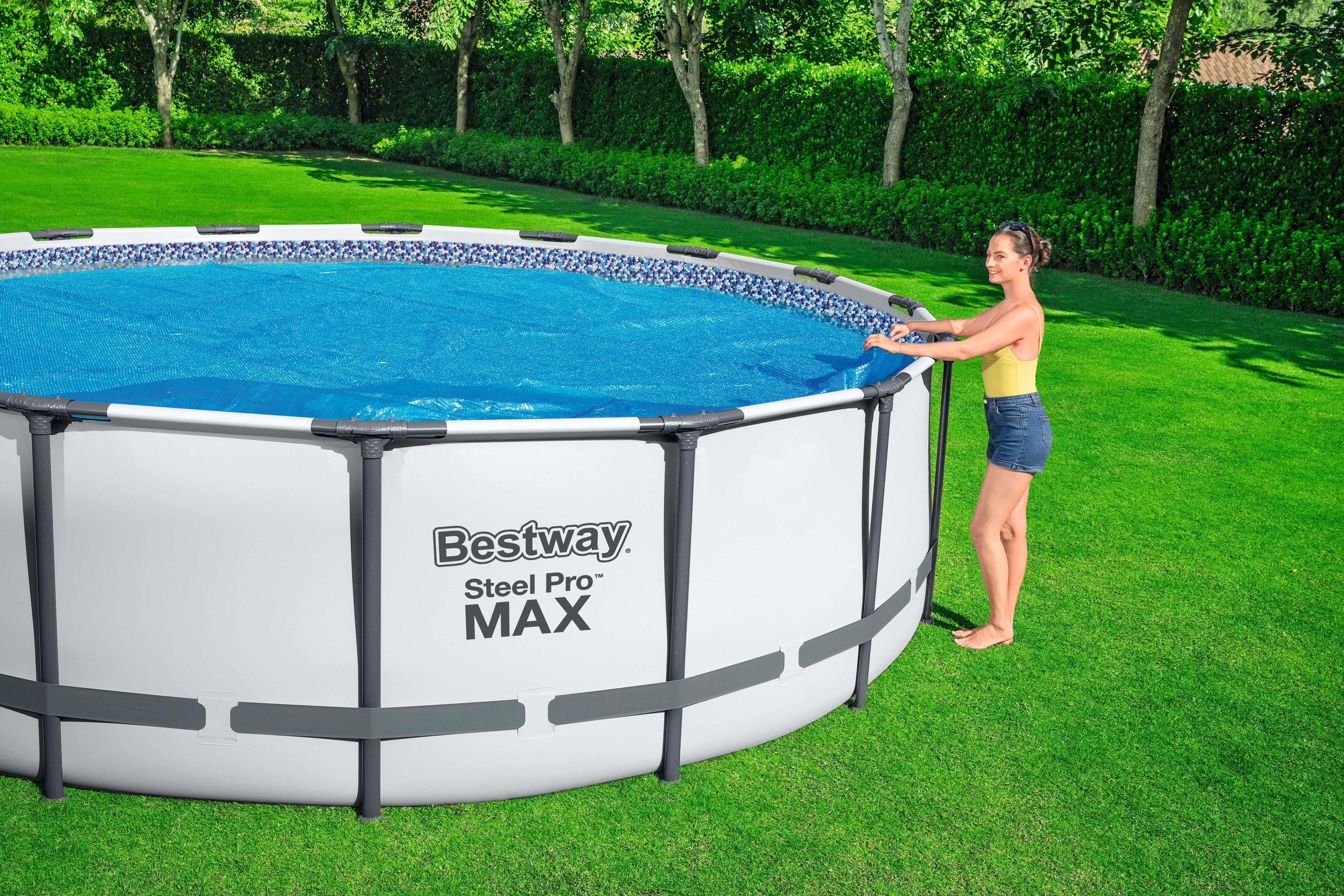 Prelata solara pentru piscina BESTWAY, rotunda, diametru 356 cm, PE, albastru