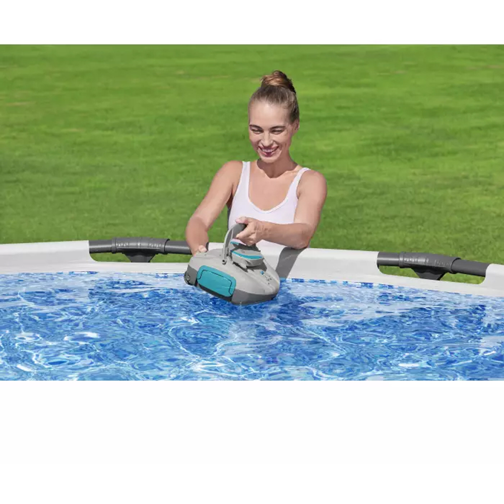 Robot curatare piscina BESTWAY Aquatronix G100, autonomie 30 de minute, curatare pana la 18 mp, gri