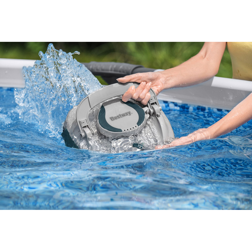 Robot curatare piscina BESTAWAY Aquatronix G510, autonomie 60 de minute, curatare pana la 30 mp, gri