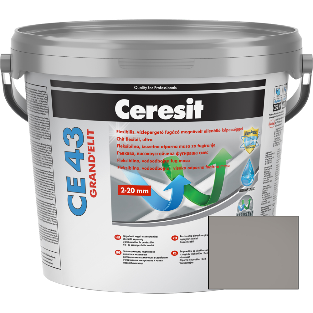 Chit de rosturi gresie si faianta CERESIT CE43, Antacite, interior/exterior, 5 kg