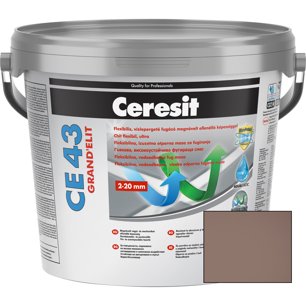 Chit de rosturi gresie si faianta CERESIT CE43, Chocolate, interior/exterior, 5 kg
