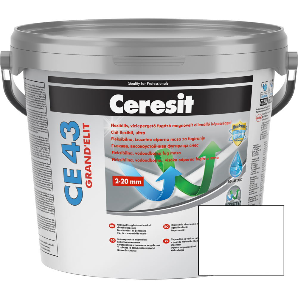 Chit de rosturi gresie si faianta CERESIT CE43, Alb, interior/exterior, 5 kg