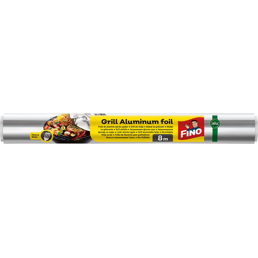 Folie alimentara din aluminiu FINO, pentru gratar, 8 m