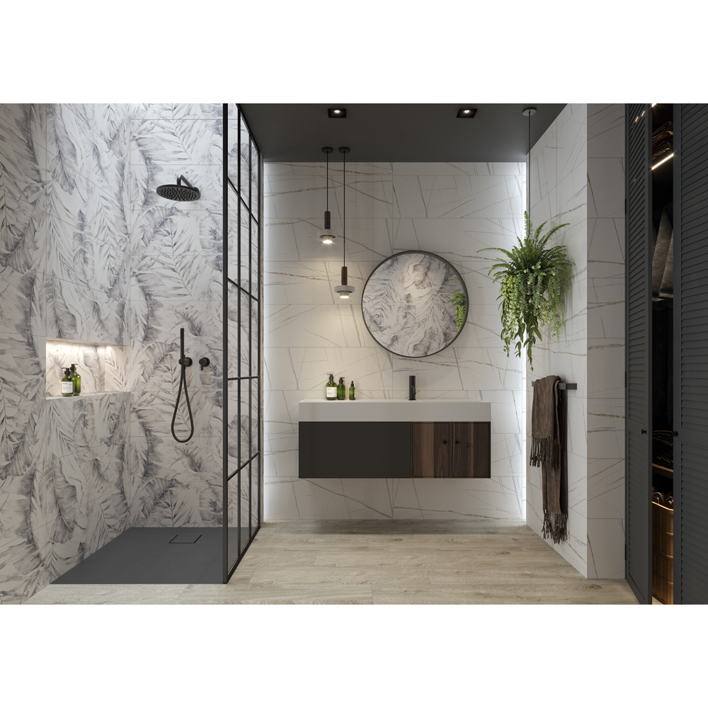Fraianta interior Cersanit Lean Motive, 87 x 89 cm, 0.77 mp/cutie, alb