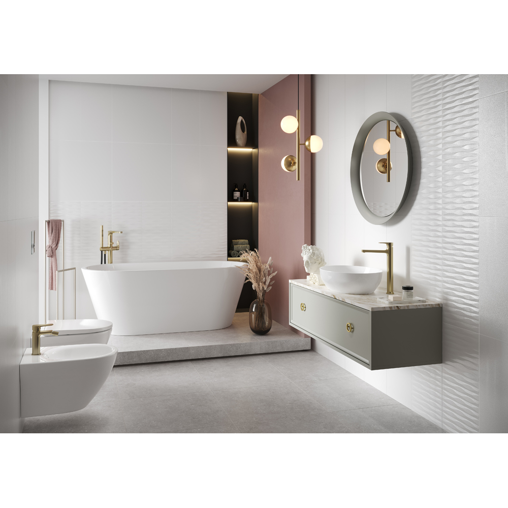 Fraianta interior Cersanit Parmina Wand White Monocolour, 29.8 x 59.8 cm, 1.25 mp/cutie, alb