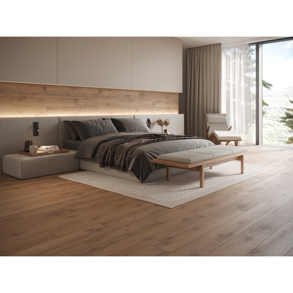 Gresie interior/exterior Cersanit Ambre Wood, 120 x 20 cm, 1.19 mp, bej