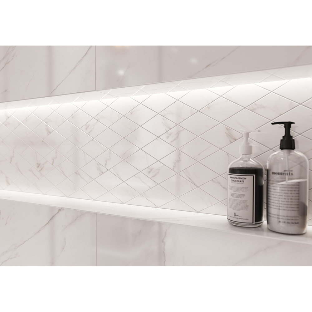 Fraianta interior Cersanit Stay Classy White Glossy Stone, 29.8 x 59.8 cm, 1.25 mp/cutie, alb