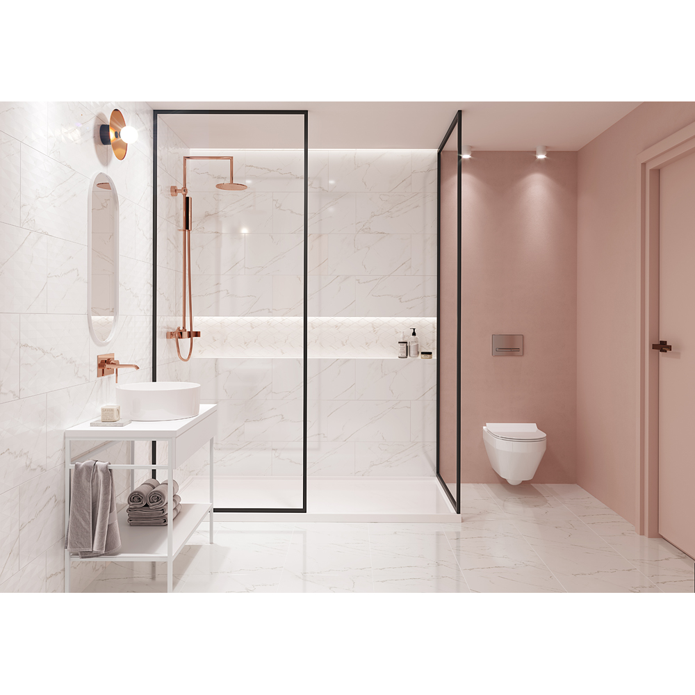 Fraianta interior Cersanit Stay Classy White Glossy Stone, 29.8 x 59.8 cm, 1.25 mp/cutie, alb