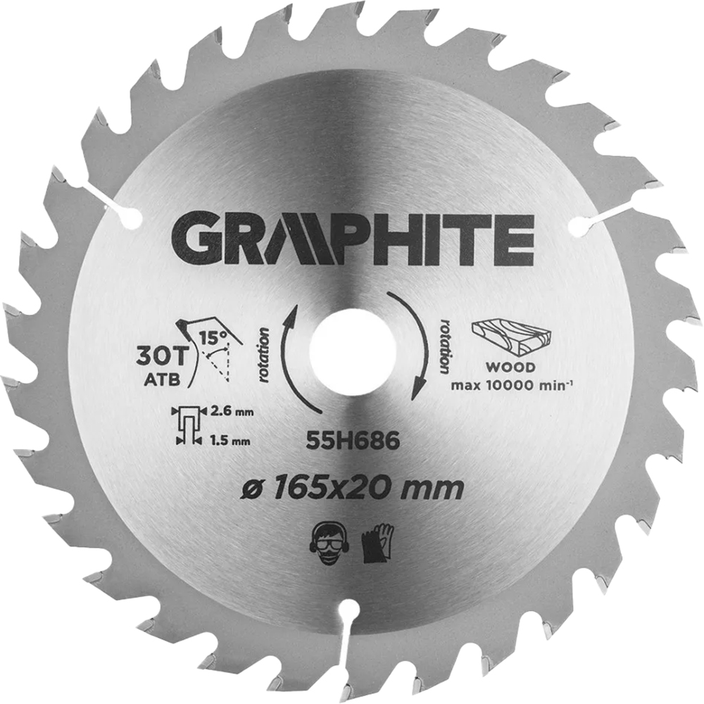 Panza fierastrau GRAPHITE, 165mm, 30dinti, 1buc