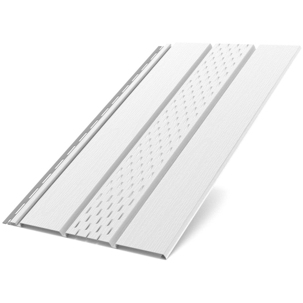 Lambriu PVC / Sageac perforat SMART, 300 x 34 cm, alb (RAL 9010)